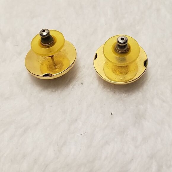 Vintage White & Gold Faux Pearl Earrings - Picture 2 of 2